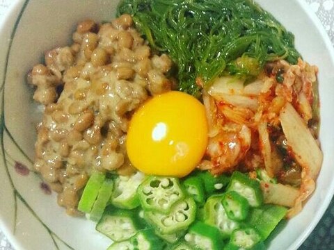 糖質制限・低カロリー☆糖質0麺のねばねば丼